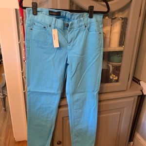 J. Crew cropped matchstick bright blue jeans